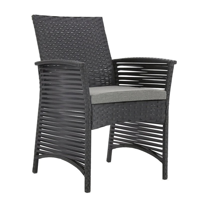 Virasat Luca Outdoor Patio Dining Set 4 Chairs and 1 Table (Black)