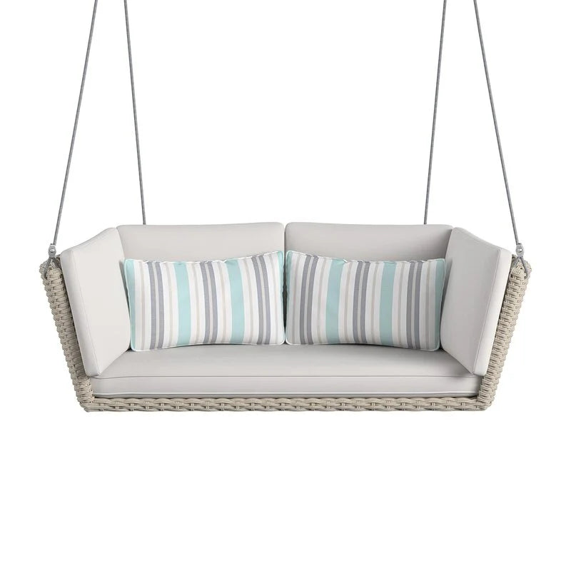 Virasat Double Seater Hanging Swing Without Stand For Balcony , Garden Swing (Cream)-VIRASAT FURNITURE & FURNISHING
