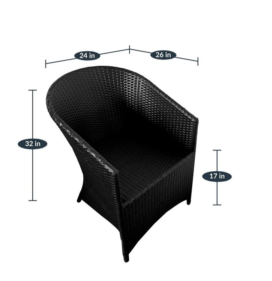 Virasat Outdoor Patio Seating Set 4 Chairs and 1 Table Set (Black)-VIRASAT FURNITURE & FURNISHING