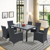 Virasat Outdoor Patio Dining Set 6 Chairs and 1 Table (Black)-VIRASAT FURNITURE & FURNISHING