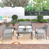 Virasat Outdoor Sofa Set 2 Seater, 2 Single Seater and 1 Center Table (Silver + White)-VIRASAT FURNITURE & FURNISHING