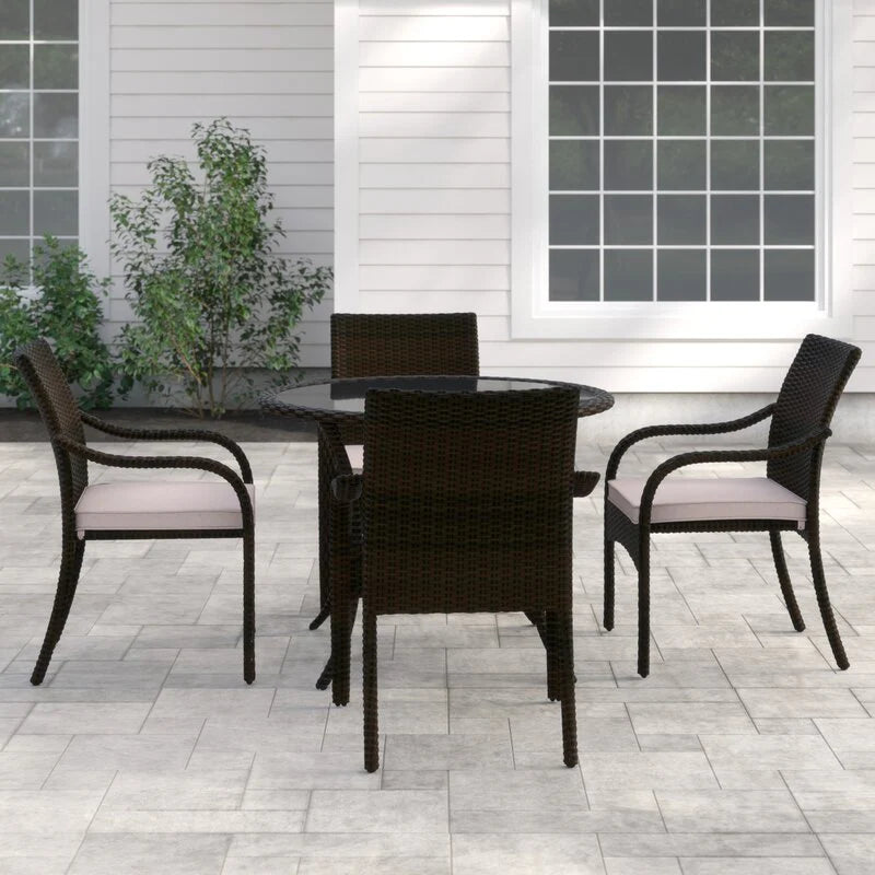 Virasat Outdoor Patio Dining Set 4 Chairs and 1 Table (Brown)-VIRASAT FURNITURE & FURNISHING