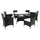 Virasat Outdoor Patio Dining Set 6 Chairs Table Black-VIRASAT FURNITURE & FURNISHING