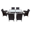 Virasat Outdoor Patio Dining Set 6 Chairs and 1 Table (Black)-VIRASAT FURNITURE & FURNISHING