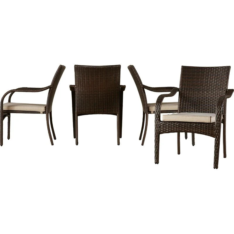 Virasat Outdoor Patio Dining Set 4 Chairs and 1 Table (Brown)-VIRASAT FURNITURE & FURNISHING