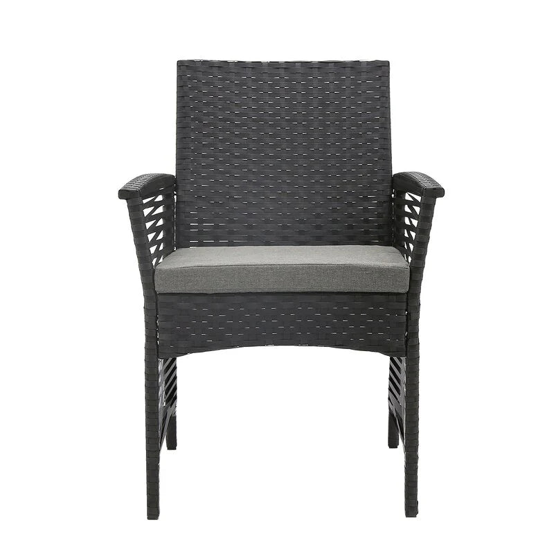 Virasat Luca Outdoor Patio Dining Set 4 Chairs and 1 Table (Black)