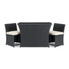 Virasat Outdoor Patio Seating Set 2 Chairs 1 Table Black-VIRASAT FURNITURE & FURNISHING