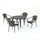 Virasat Outdoor Garden Patio Dining Set 4 Chairs and 1 Table (Gray)-VIRASAT FURNITURE & FURNISHING