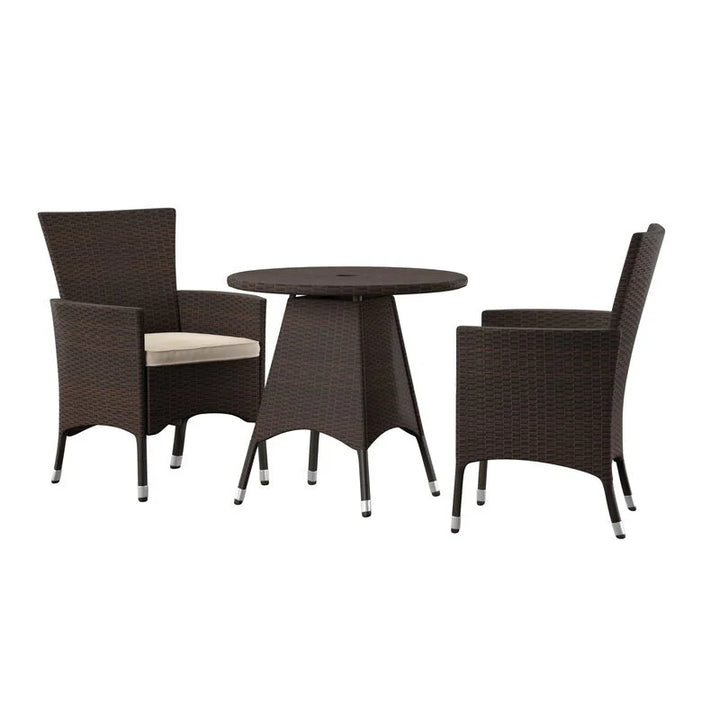 Virasat Nitara Outdoor Patio Seating Set 2 Chairs and 1 Table Set (Dark Brown)