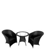 Virasat Outdoor Patio Seating Set 2 Chairs and 1 Table Set Black-VIRASAT FURNITURE & FURNISHING