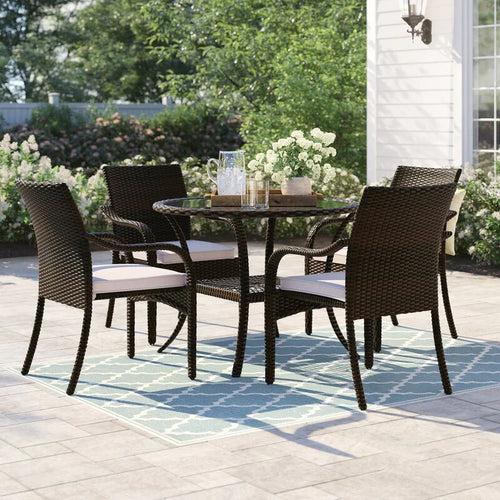 Virasat Outdoor Patio Dining Set 4 Chairs and 1 Table (Brown)-VIRASAT FURNITURE & FURNISHING
