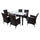 Virasat Outdoor Patio Dining Set 6 Chairs and 1 Table (Black)-VIRASAT FURNITURE & FURNISHING