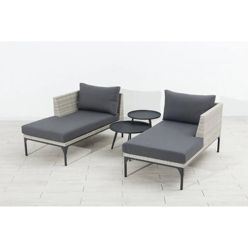 Virasat Outdoor Swimming Poolside Lounger Set of 2 Seashell-VIRASAT FURNITURE & FURNISHING