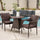 Virasat Outdoor Patio Seating Set 2 Chairs 1 Table Dark Brown-VIRASAT FURNITURE & FURNISHING