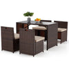 Virasat Outdoor Patio Dining Set 4 Chairs and 1 Table (Brown)-VIRASAT FURNITURE & FURNISHING