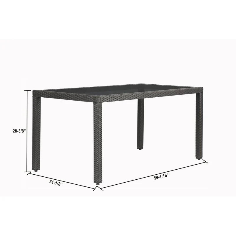 Virasat Outdoor Patio Dining Set 6 Chairs and 1 Table (Black)-VIRASAT FURNITURE & FURNISHING