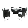Virasat Outdoor Patio Dining Set 6 Chairs Table Black-VIRASAT FURNITURE & FURNISHING