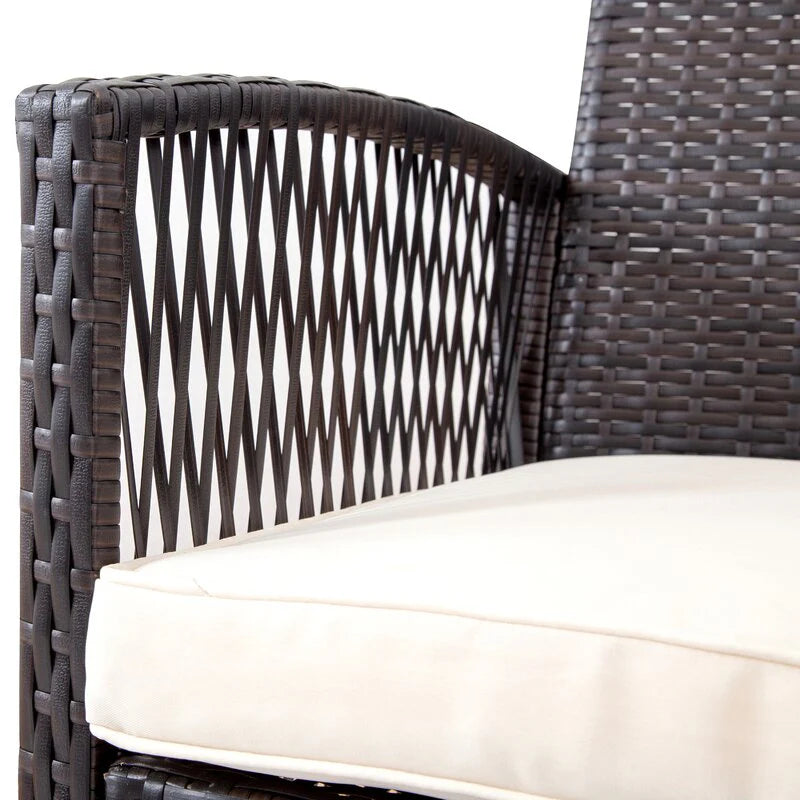 Virasat Outdoor Sofa Set 2 Seater, 2 Single Seater and 1 Center Table (Brown + White)-VIRASAT FURNITURE & FURNISHING