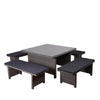 Virasat Outdoor Patio Dining Set 4 Chairs and 1 Table (Gray)-VIRASAT FURNITURE & FURNISHING