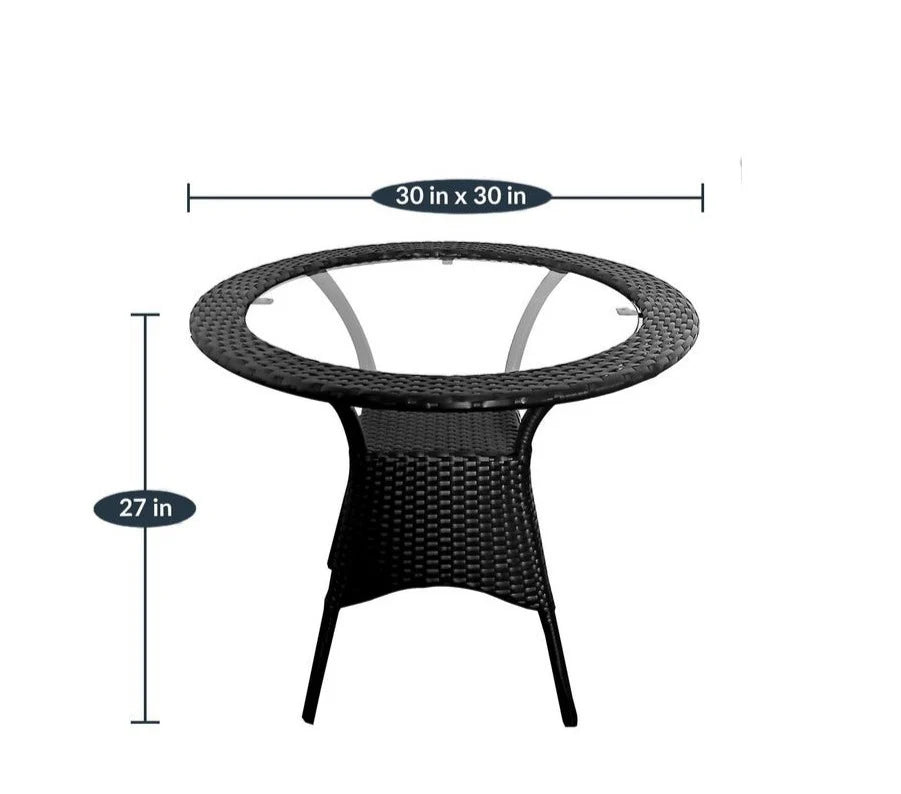 Virasat Outdoor Patio Seating Set 4 Chairs and 1 Table Set (Black)-VIRASAT FURNITURE & FURNISHING