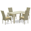 Virasat Outdoor Patio Dining Set 4 Chairs and 1 Table (Cream)-VIRASAT FURNITURE & FURNISHING