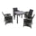 Virasat Outdoor Patio Dining Set 4 Chairs and 1 Table (Black)-VIRASAT FURNITURE & FURNISHING