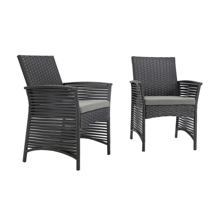 Virasat Luca Outdoor Patio Dining Set 4 Chairs and 1 Table (Black)