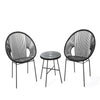 Virasat Outdoor Patio Seating Set 2 Chairs and 1 Table Set (Black)-VIRASAT FURNITURE & FURNISHING