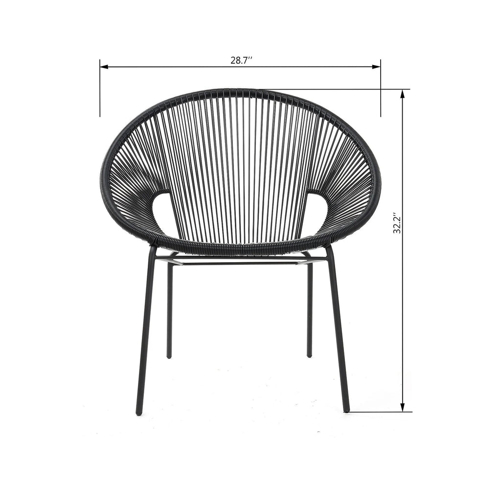 Virasat Outdoor Patio Seating Set 2 Chairs and 1 Table Set (Black)-VIRASAT FURNITURE & FURNISHING