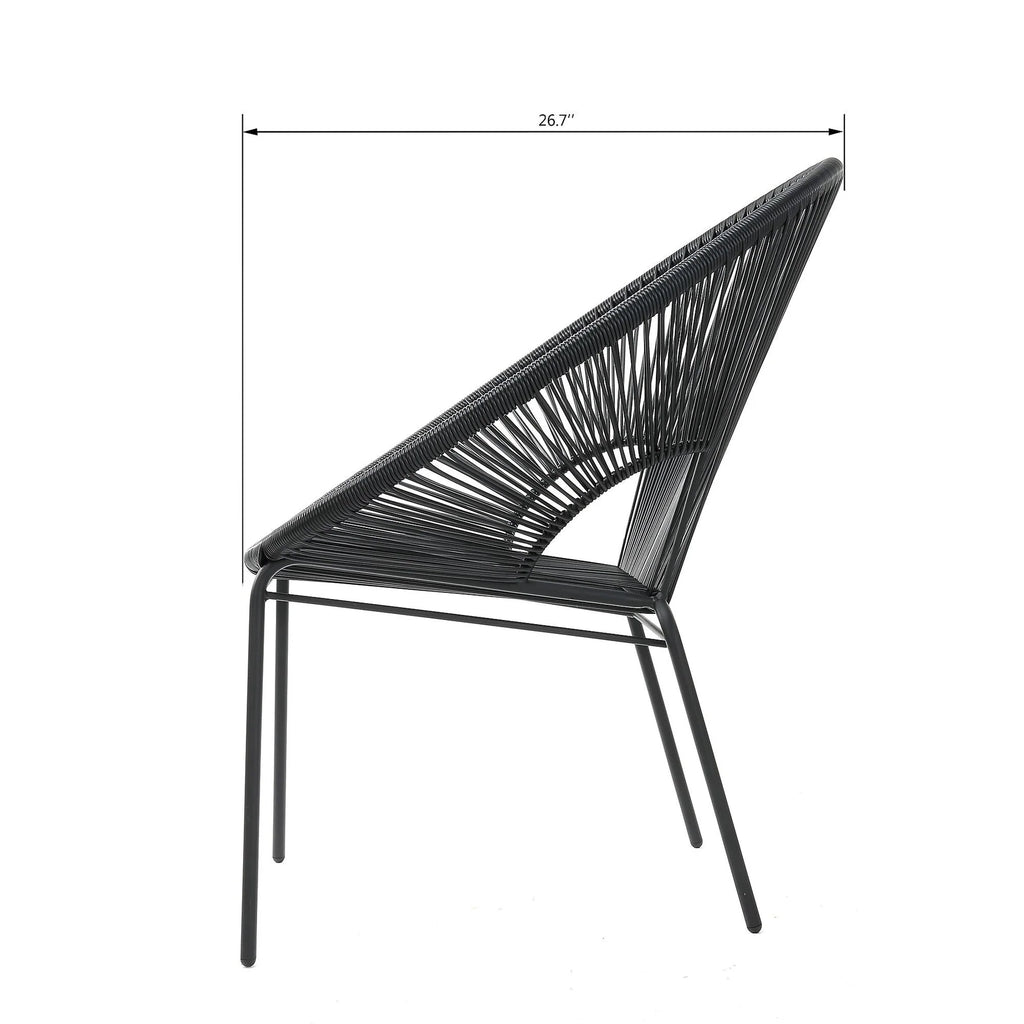 Virasat Outdoor Patio Seating Set 2 Chairs and 1 Table Set (Black)-VIRASAT FURNITURE & FURNISHING
