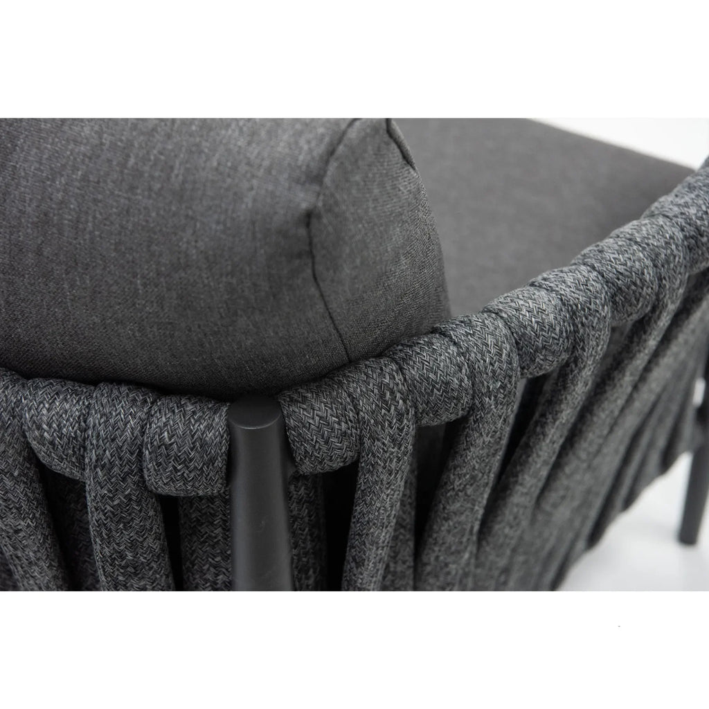 Virasat Outdoor Garden Balcony Sofa Set 5 Seater and 1 Center Table Set, Braid & Rope (Dark Grey)-VIRASAT FURNITURE & FURNISHING
