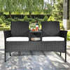 Virasat Garden Patio Seating Set of 2 Chairs and Table Set Black-VIRASAT FURNITURE & FURNISHING