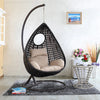 Virasat Single Seater Hanging Swing With Stand For Balcony, Garden Swing (Dark Brown)-VIRASAT FURNITURE & FURNISHING