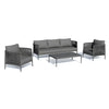 Virasat Outdoor Garden Balcony Sofa Set 3 Seater, 2 Single Seater and 1 Table Set Braid & Rope (Dark Grey)-VIRASAT FURNITURE & FURNISHING