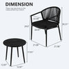 Virasat Outdoor Patio Seating Set 2 Chairs and 1 Table Set Braided And Rope-VIRASAT FURNITURE & FURNISHING