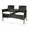 Virasat Garden Patio Seating Set of 2 Chairs and Table Set Black-VIRASAT FURNITURE & FURNISHING