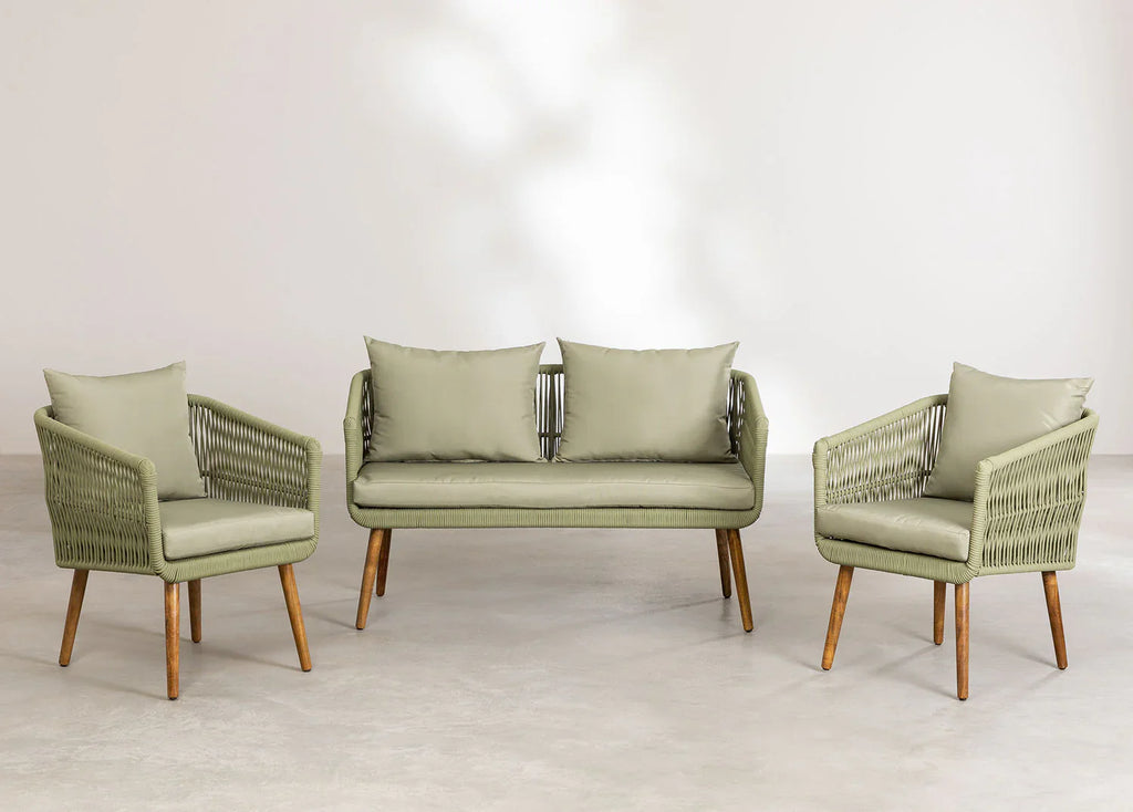 Virasat Outdoor Sofa Set 2 Seater, 2 Single seater Set Braided & Rope-VIRASAT FURNITURE & FURNISHING
