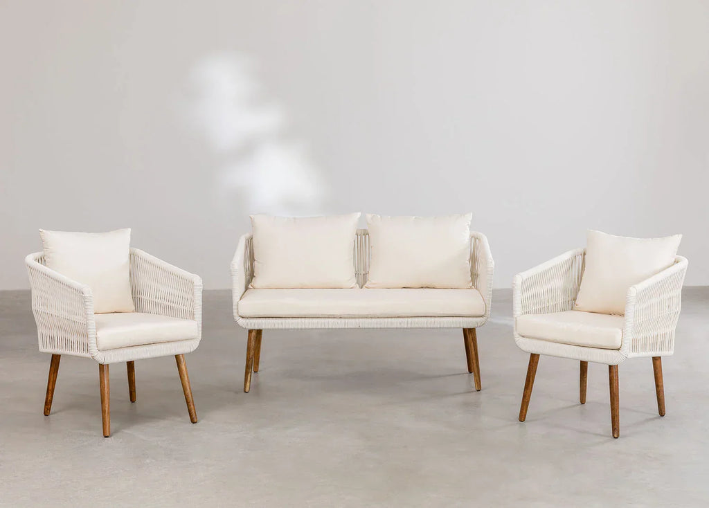 Virasat Outdoor Sofa Set 2 Seater, 2 Single seater Set Braided & Rope-VIRASAT FURNITURE & FURNISHING