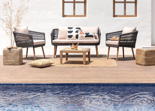 Virasat Outdoor Sofa Set 2 Seater, 2 Single seater Set Braided & Rope-VIRASAT FURNITURE & FURNISHING