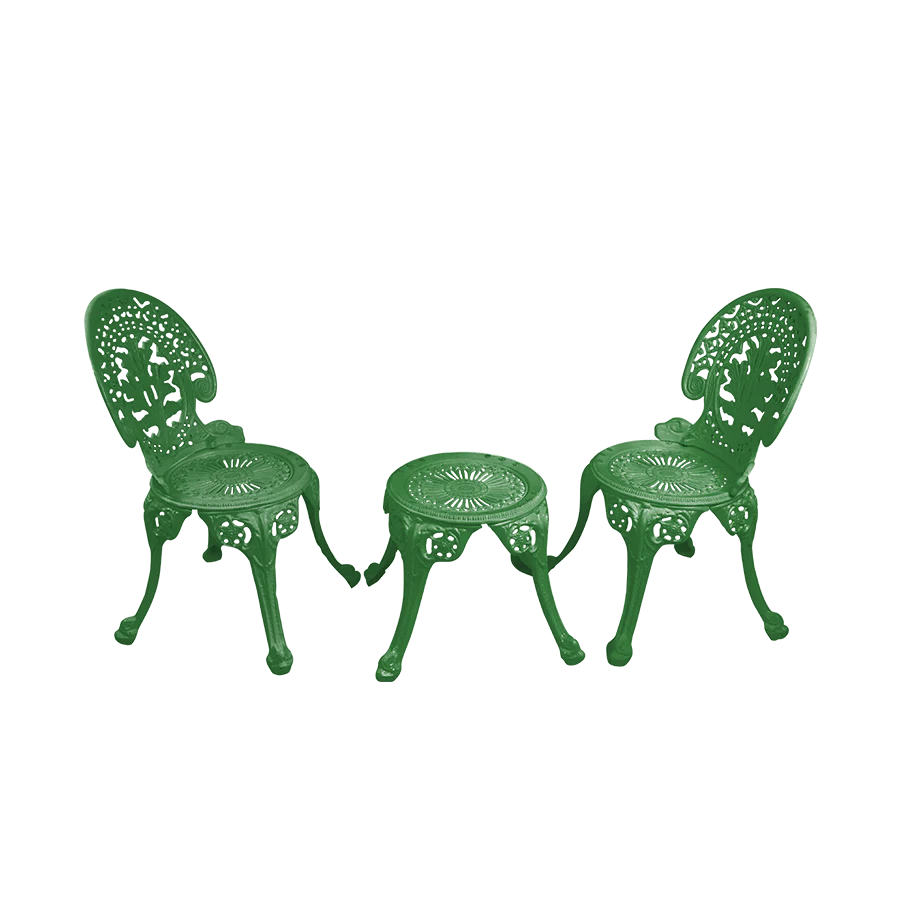 Virasat Cast Aluminium Garden Patio Seating 2 Chair and 1 Table Set-VIRASAT FURNITURE & FURNISHING