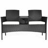 Virasat Garden Patio Seating Set of 2 Chairs and Table Set Black-VIRASAT FURNITURE & FURNISHING