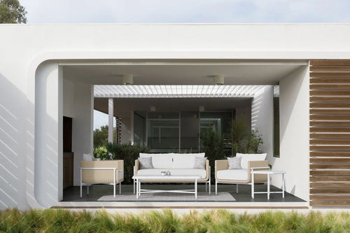 Virasat Outdoor Garden Balcony Sofa Set 2 Seater, 2 Single Seater and 1 Center Table With 1 Side Table Set (Tan)-VIRASAT FURNITURE & FURNISHING