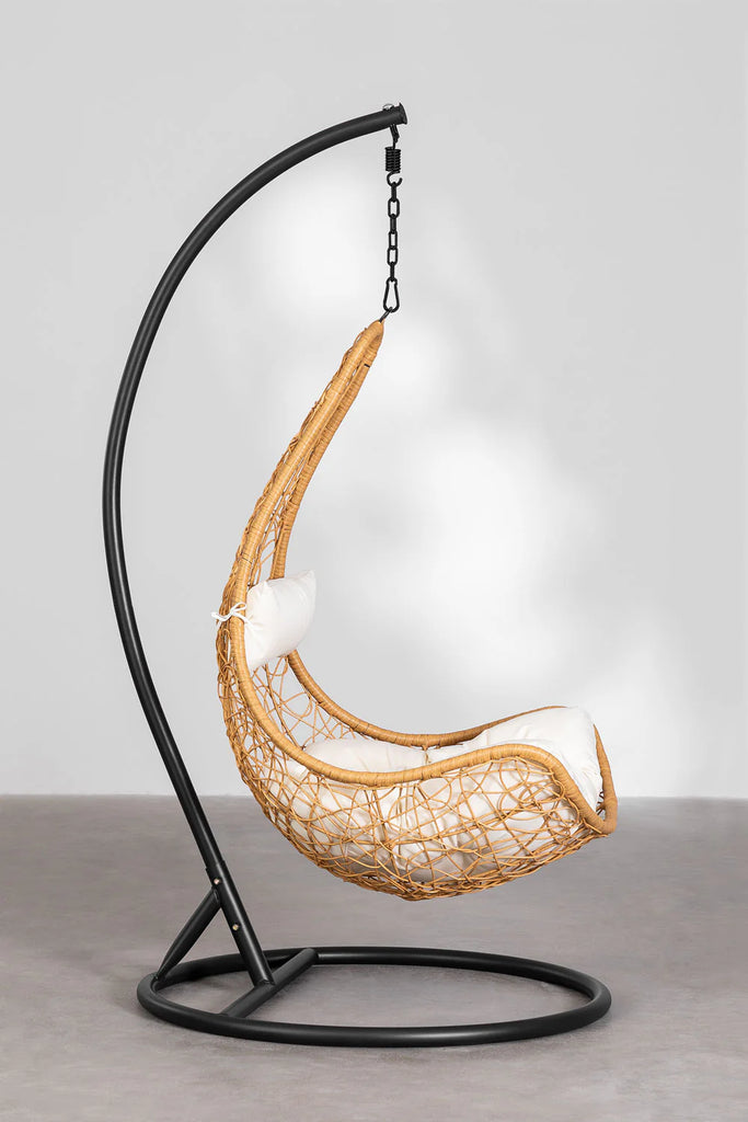 Virasat Single Seater Hanging Swing With Stand For Balcony, Garden Swing-VIRASAT FURNITURE & FURNISHING