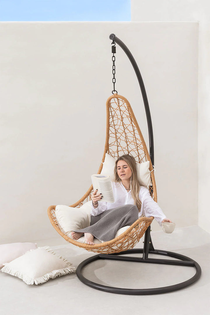 Virasat Angélica Single Seater Hanging Swing With Stand For Balcony, Garden Swing