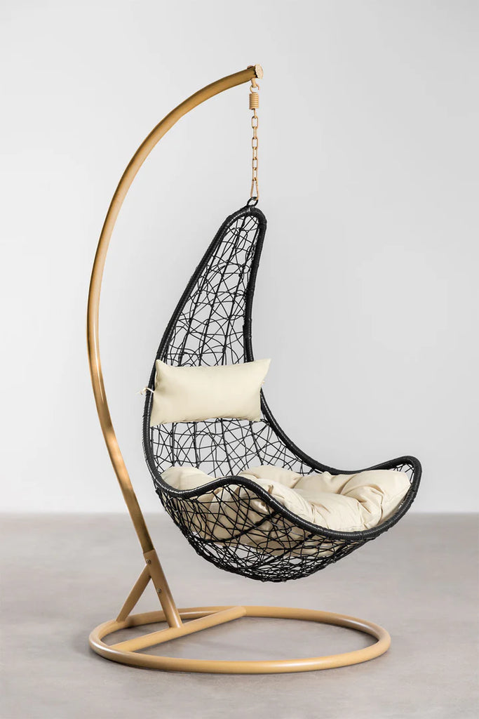 Virasat Single Seater Hanging Swing With Stand For Balcony, Garden Swing-VIRASAT FURNITURE & FURNISHING
