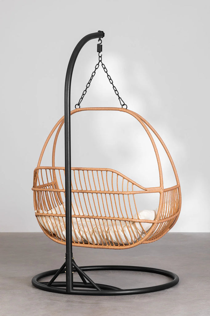 Virasat Single Seater Hanging Swing With Stand For Balcony, Garden Swing-VIRASAT FURNITURE & FURNISHING