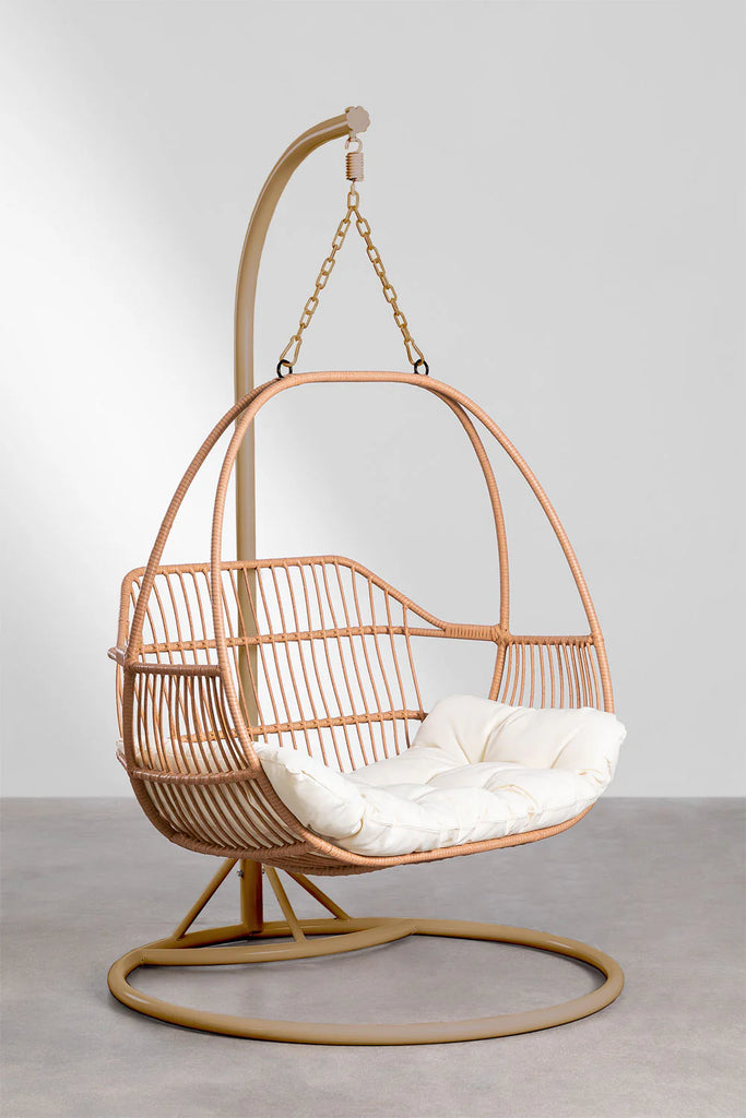 Virasat Single Seater Hanging Swing With Stand For Balcony, Garden Swing-VIRASAT FURNITURE & FURNISHING