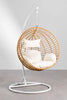Virasat Single Seater Hanging Swing With Stand For Balcony, Garden Swing (Honey)-VIRASAT FURNITURE & FURNISHING