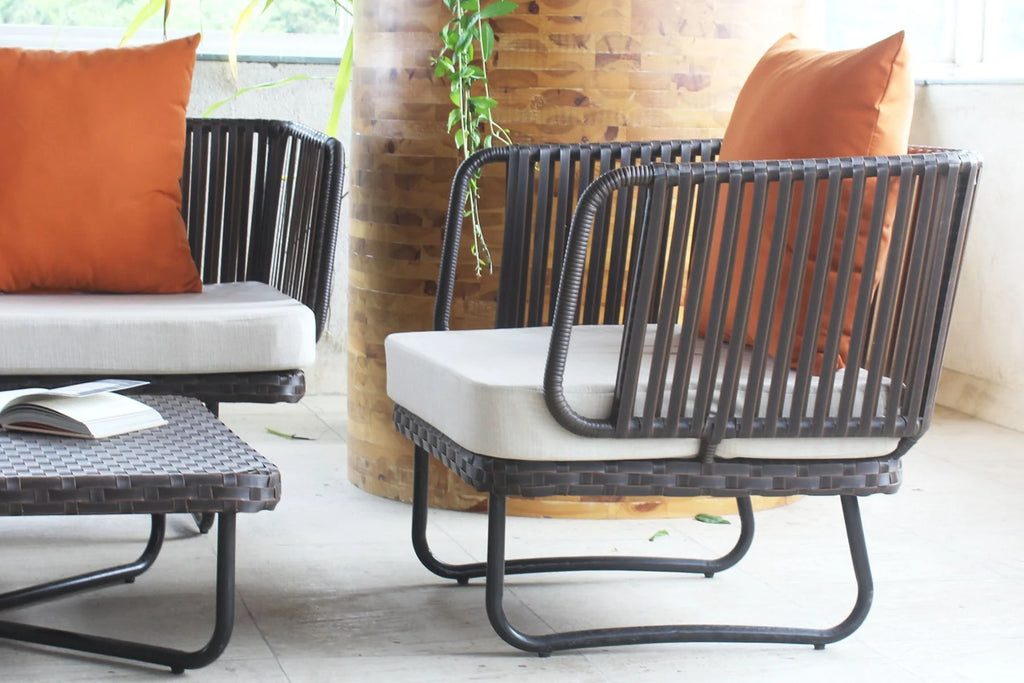 Virasat Outdoor Sofa Set 2 Seater, 2 Single Seater and 1 Center Table (Dark Brown)-VIRASAT FURNITURE & FURNISHING