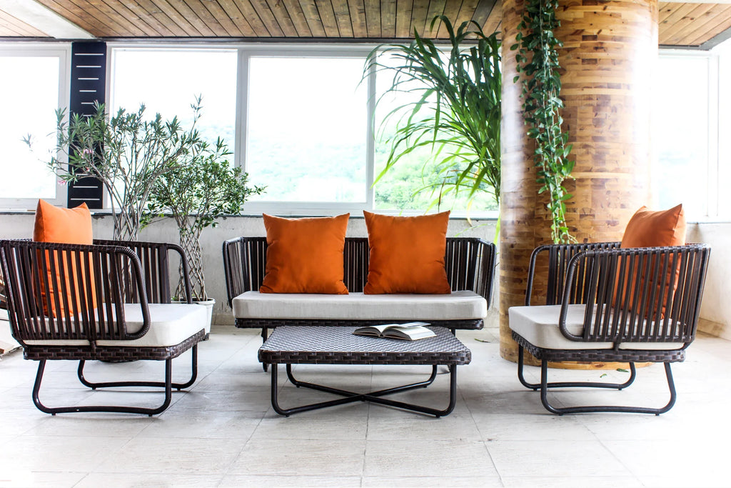 Virasat Outdoor Sofa Set 2 Seater, 2 Single Seater and 1 Center Table (Dark Brown)-VIRASAT FURNITURE & FURNISHING